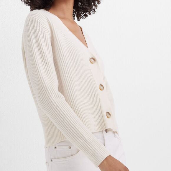 Club Monaco Button Cardigan in Off White Size XL - Picture 3 of 9